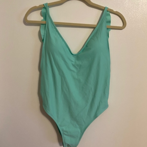 aerie Other - Aerie Aqua Super Scoop Ruffle One Piece NWOT